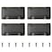 MOROBOR Pocket Doors Drawer Handle 4pcs Zinc Alloy Flush Pull Knobs Black Brass Hidden Concealed Furniture Handle with Screws for Cabinets Closets Drawers