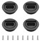 MOROBOR Round with Pull Ring Embedded Handle 4pcs Tatami Hidden Handles Invisible Cabinet Door Furniture Hardware with Screws for Cabinet Wardrobe DrawerBlack