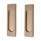 MOROBOR SelfStick Rectangular Sliding Door Pulls 2pcs Aluminum Alloy Flush Pull PunchFree Handle for Sliding Barn Door Windows Cabinets Bronze Gold100mm