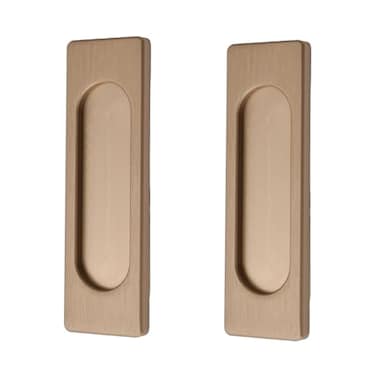 MOROBOR SelfStick Rectangular Sliding Door Pulls 2pcs Aluminum Alloy Flush Pull PunchFree Handle for Sliding Barn Door Windows Cabinets Bronze Gold100mm