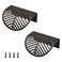 MOROBOR Solid Copper Finger Edge Pull 2PCS Leaf Shaped Cabinet Handles Decorative Furniture Handles with Mounting Screws for Cupboard Cabinet Wardrobe Drawer Black