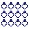 MY MIRONEY 12 Pack Royal Blue Cabinet Knobs and Pulls Handles FourLeaf Clover Shape Drawer Pulls Zinc Alloy Hardware Furniture Handles Wardrobe Dresser Ring Pulls with Screws