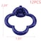MY MIRONEY 12 Pack Royal Blue Cabinet Knobs and Pulls Handles FourLeaf Clover Shape Drawer Pulls Zinc Alloy Hardware Furniture Handles Wardrobe Dresser Ring Pulls with Screws