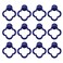 MY MIRONEY 12 Pack Royal Blue Cabinet Knobs and Pulls Handles FourLeaf Clover Shape Drawer Pulls Zinc Alloy Hardware Furniture Handles Wardrobe Dresser Ring Pulls with Screws