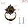 MY MIRONEY 2 Pack Vintage Cabinet Handles Oil Rubbed Bronze Ring Drawer Pulls Zinc Alloy Hardware Knobs with Screws for Kitchen Dresser Cabinet