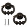 MY MIRONEY 2 Pack Vintage Cabinet Handles Oil Rubbed Bronze Ring Drawer Pulls Zinc Alloy Hardware Knobs with Screws for Kitchen Dresser Cabinet