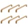 MY MIRONEY 6 Pack Hardware Wooden Handles Arch Wood Cabinet Pulls Finished Wooden Drawer Pulls Handles Beech Wood Dresser Door Pulls with Screws 756 Hole Centers