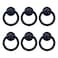 MY MIRONEY 6 Pack Vintage Cabinet Handles Black Ring Drawer Pulls Zinc Alloy Hardware Knobs with Screws for Kitchen Dresser Cabinet
