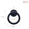 MY MIRONEY 6 Pack Vintage Cabinet Handles Black Ring Drawer Pulls Zinc Alloy Hardware Knobs with Screws for Kitchen Dresser Cabinet