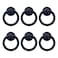 MY MIRONEY 6 Pack Vintage Cabinet Handles Black Ring Drawer Pulls Zinc Alloy Hardware Knobs with Screws for Kitchen Dresser Cabinet