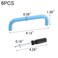 MY MIRONEY 6PCS Blue Drawer Pulls Aluminum Alloy Cabinet Handle Pulls Hardware Cute Style Cupboard Dresser Door Handles with a Screwdriver and Screws 378 Hole Centers