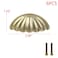 MY MIRONEY 6PCS Zinc Alloy Drawer Cup Pulls Hardware Shell Shape Cup Handles Vintage Cabinet Handles for Dresser Cupboard with Screws 252 Hole Centers Gold