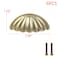 MY MIRONEY 6PCS Zinc Alloy Drawer Cup Pulls Hardware Shell Shape Cup Handles Vintage Cabinet Handles for Dresser Cupboard with Screws 252 Hole Centers Gold