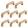 MY MIRONEY 8 Pack Hardware Wooden Handles Arch Wood Cabinet Pulls Finished Wooden Drawer Pulls Handles Beech Wood Dresser Door Pulls with Screws 252 Hole Centers