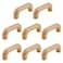 MY MIRONEY 8 Pack Hardware Wooden Handles Arch Wood Cabinet Pulls Finished Wooden Drawer Pulls Handles Beech Wood Dresser Door Pulls with Screws 252 Hole Centers