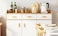 Mysummer 5PCS Wooden Handles for Cabinet Solid Handle Unfinished for Chest of Drawers Hole Distance 378 inch for Furniture Wardrobe Cupboard Closet Drawer Handle Pull