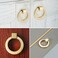 Myxekllo Brushed Gold Cabinet Ring Pulls Brass Furniture Drawer Pulls Hardware Cabinet Ring Kitchen Drawer Handles Rings 2 Pack