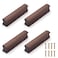 NAKUPENDA 4Pcs Wooden Drawer Handles Cupboard Cabinet Pulls Rectangle Wood Hardware Handles Pulls for Furniture Dresser Wardrobes Black Walnut 64mm Hole Spacing