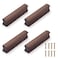 NAKUPENDA 4Pcs Wooden Drawer Handles Cupboard Cabinet Pulls Rectangle Wood Hardware Handles Pulls for Furniture Dresser Wardrobes Black Walnut 64mm Hole Spacing