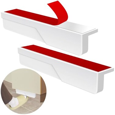 NiHome 2PCS Silicone Cabinet Foot Pulls for Kitchen Bathroom Trash Bins Comfortable Foot Handles for Barefoot or Shod Durable Soft Touch NonSlip Silicone Protects Cabinets from Scratches White