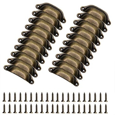 ONLYKXY Antique SeashellShaped Design Bronze Metal Drawer Pulls Handles Vintage Kitchen Cabinets Metal Cupboard Furniture Wardrobe Door Medicine Shell Pull Handle 20PCS Length 98mm Width 30mm