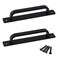 Pastlla 2Pcs Barn Door Handle Kitchen Cabinet Drawer Handle Sliding Barn Door Pull Aluminum Alloy Flush Flat Base Cabinet Pull Door Panel Pull 63 Hole Center Black