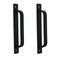 Pastlla 2Pcs Barn Door Handle Kitchen Cabinet Drawer Handle Sliding Barn Door Pull Aluminum Alloy Flush Flat Base Cabinet Pull Door Panel Pull 63 Hole Center Black