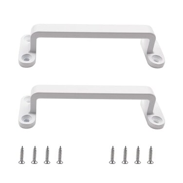 Pastlla 2Pcs Metal Gate Pulls Handle Shed Door Handle Cabinet Pulls for Cabinets Drawer Closet Wardrobe Door Pull White 417 Hole Centers