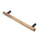 Pastlla 2Pcs Walnut Solid Wood Pulls Handles Aluminum alloy Black Base Kitchen Wardrobe Cabinet Hardware Pull Handle Drawer Dresser Pull Handle Round Handle Round Black Base Hole Center 63160mm