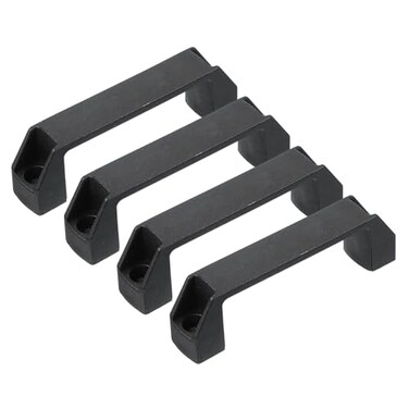 PATIKIL Plastic Pull Handles 120mm Hole Centers 4 Pcs Square Drawer Pulls Kitchen Hardware for Luggage Mechanical Equipment Door Cupboard Handle Black