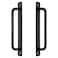 Piutouyar 2 Pack Aluminum Alloy Sliding Barn Door Handle 192mm 756 Inch Hole Center Gate Door Handle Closet Door Pulls with Plate for Kitchen Cabinet Bathroom Closet 85 InchBlack