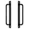 Piutouyar 2 Pack Aluminum Alloy Sliding Barn Door Handle 192mm 756 Inch Hole Center Gate Door Handle Closet Door Pulls with Plate for Kitchen Cabinet Bathroom Closet 85 InchBlack