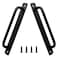 Piutouyar 2 Pack Aluminum Alloy Sliding Barn Door Handle 192mm 756 Inch Hole Center Gate Door Handle Closet Door Pulls with Plate for Kitchen Cabinet Bathroom Closet 85 InchBlack