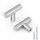 Probrico 15 Pack Kitchen Cabinet Handles and Knobs Stainless Steel Drawer Dresser Pulls Satin Nickel Single Hole TKnob Hardware