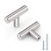 Probrico 15 Pack Kitchen Cabinet Handles and Knobs Stainless Steel Drawer Dresser Pulls Satin Nickel Single Hole TKnob Hardware
