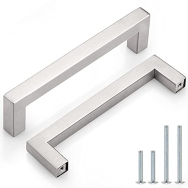 Probrico 15 PackSquare Cabinet Handles 5 Inch Hole Centers Stainless Steel Cupboard Handles Brushed Nickel Kitchen Cabinet Pulls Overall Length 512