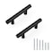 Probrico 25 Pack Holes Centers64mm 25inch Flat Black Kitchen Cabinet Pulls Stainless Steel Dresser Drawer Handles 4inch Length Modern T Bar Pull Handle for Bedroom