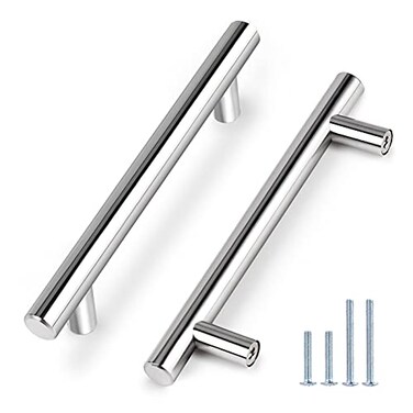Probrico 30Pack 5 Inch Polished Chrome Cabinet Pulls 7916 Inches Total Length Stainless Steel Kitchen Cabinet Hardware Chrome Drawer Pulls