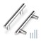 Probrico 5 Pack 3 Cabinet Pulls Polished Chrome Euro T Bar Kitchen Cabinet Hardware Stainless Steel Dresser Pulls Chrome Handles for Cabinet Dresser 3 Hole Centers 5 Total Length