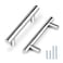 Probrico 5 Pack 3 Cabinet Pulls Polished Chrome Euro T Bar Kitchen Cabinet Hardware Stainless Steel Dresser Pulls Chrome Handles for Cabinet Dresser 3 Hole Centers 5 Total Length
