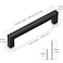 Probrico 50 Pack 5 Inch 128mm Hole Center Cabinet Handles Stainless Steel Kitchen Drawer Pulls Square Bar Cabinet Hardware for Kitchen Bathroom Cupboard