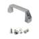 PZRT Aluminum Rectangular Industrial Handle Cabinet Hardware for Furniture Drawer Closet Nylon Plastic 120mm Hole Distance Silver