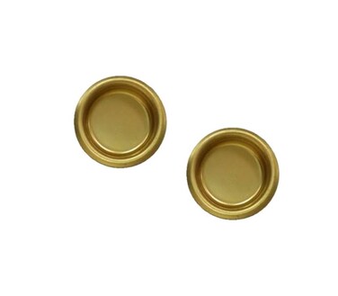 QCAA Solid Brass Finger Pull 134 Polish Brass 2 Pack