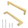 Qjaiune 6 Pack Brushed Gold Cabinet Pulls Square Dresser Handles 334 Inch 96mm Hole to Hole Cabinet Handles Stainless Steel Cabinet Hardware Kitchen Drawer Pulls for Cupboard Wardrobe Vanity