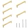 Qjaiune 6 Pack Brushed Gold Cabinet Pulls Square Dresser Handles 334 Inch 96mm Hole to Hole Cabinet Handles Stainless Steel Cabinet Hardware Kitchen Drawer Pulls for Cupboard Wardrobe Vanity