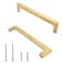 Qjaiune 6 Pack Brushed Gold Cabinet Pulls Square Dresser Handles 334 Inch 96mm Hole to Hole Cabinet Handles Stainless Steel Cabinet Hardware Kitchen Drawer Pulls for Cupboard Wardrobe Vanity
