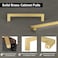 QOGRISUN 2 Pack Solid Brass Cabinet Pulls 1235 Inch Hole Center Brushed Matte Gold Square Drawer Handles Modern Brass Hardware for Kitchen Dresser Bathroom Cupboard Furniture