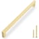 QOGRISUN 2 Pack Solid Brass Cabinet Pulls 1235 Inch Hole Center Brushed Matte Gold Square Drawer Handles Modern Brass Hardware for Kitchen Dresser Bathroom Cupboard Furniture