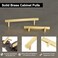 QOGRISUN 2Pack Solid Brass Cabinet Pulls Hexagon Drawer Handles1114Inch Hole Center Suitable for Kitchen Bathroom Dresser Cupboard Hardware 138Inch Total Length Brushed Finish
