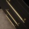 QOGRISUN 2Pack Solid Brass Cabinet PullsGrooved Gold Bar Handles 1235Inch Hole Center for Kitchen Drawer Dresser Cupboard 152Inch Total Length Brushed Brass Finish Eleganza